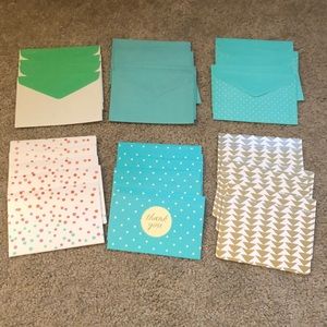 Assortment of blank cards and envelopes